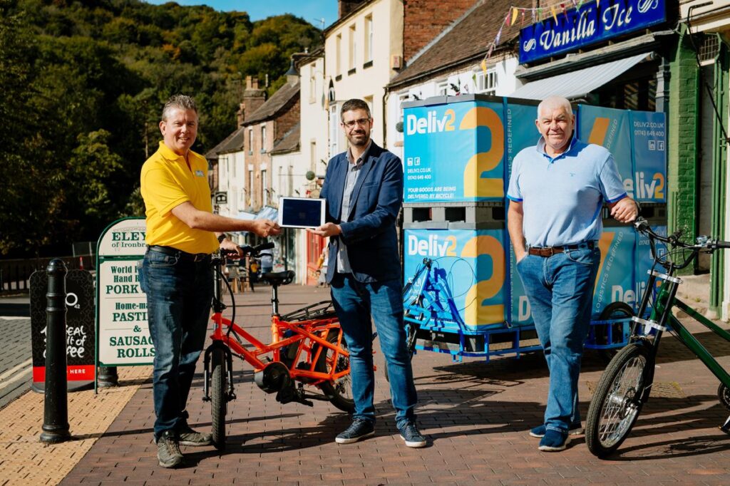 (From left to right) Malcolm Evans, co-founder of Deliv2, Simon Jeavons, COO for Shoothill, and Barrie Childe, co-founder of Deliv2