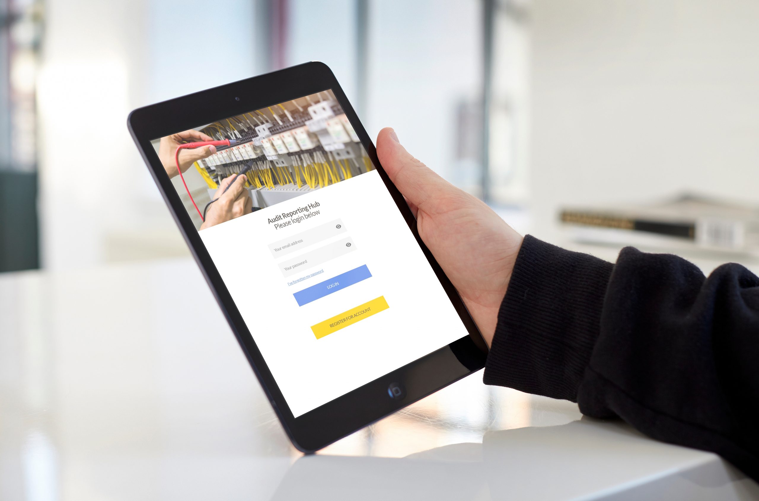 ARH's progressive web app displayed on an iPad