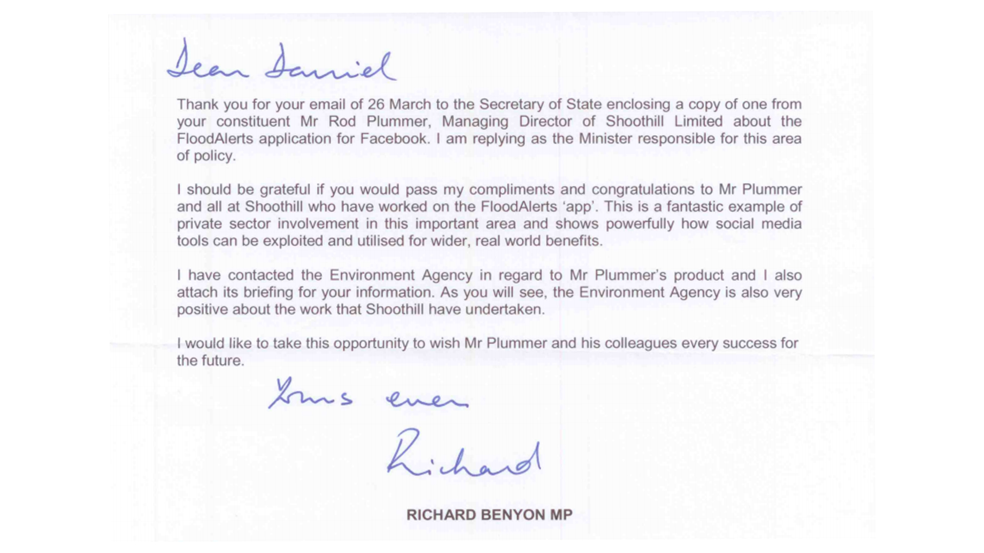 MP Letter